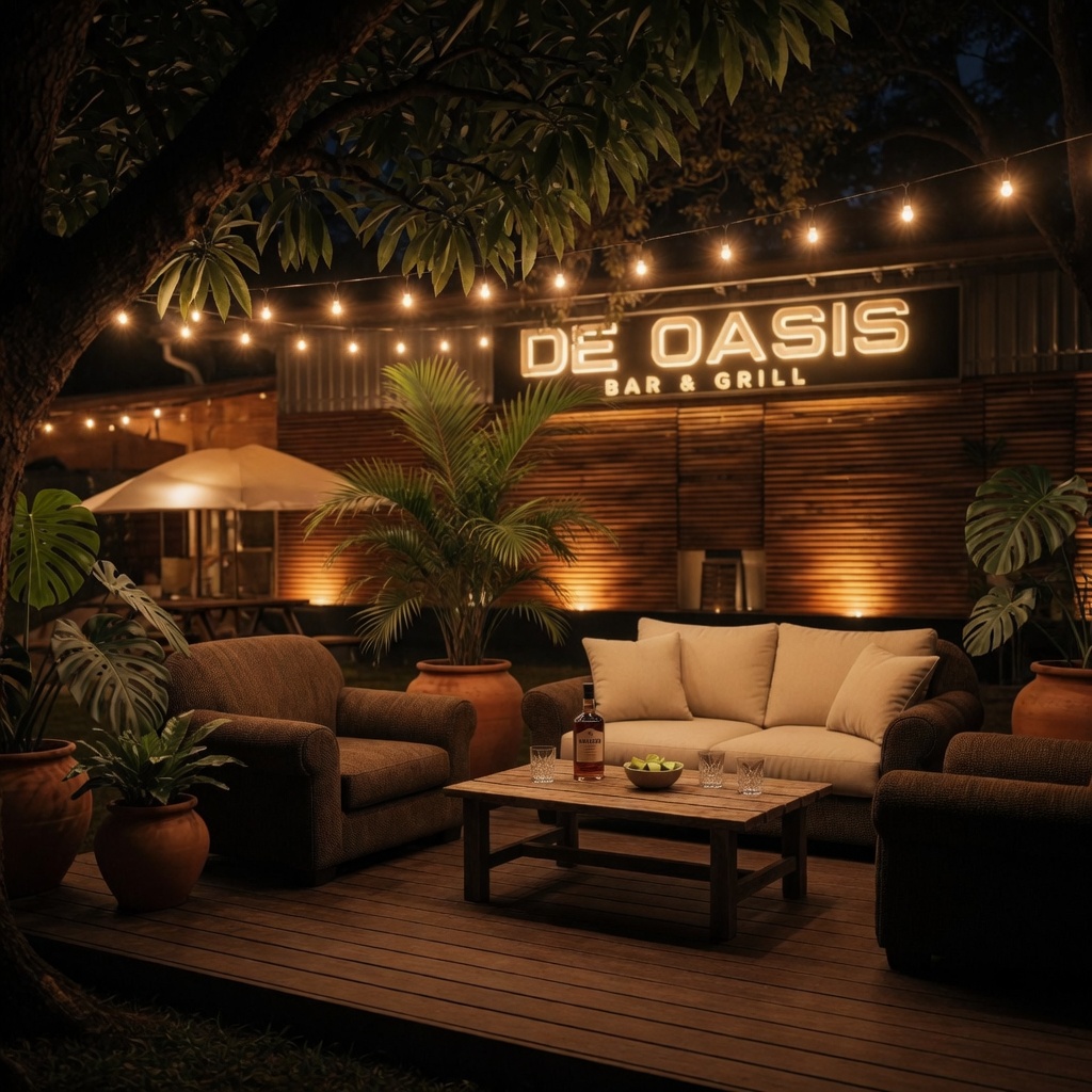 Guests enjoying a meal at De Oasis